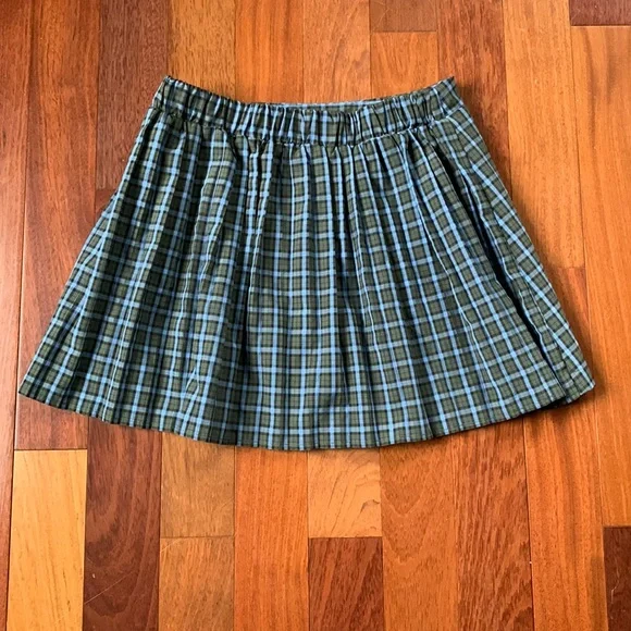 Wild Fable Blue, Green, Black plaid mini skater skirt - Picture 2 of 3